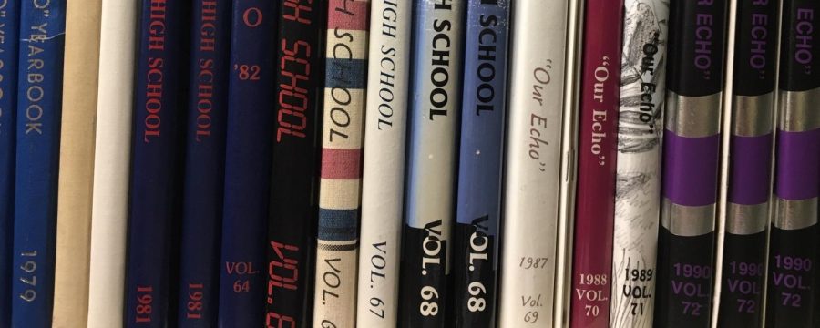 Picture courtesy of vermonthistory.org. Yearbooks on a shelf