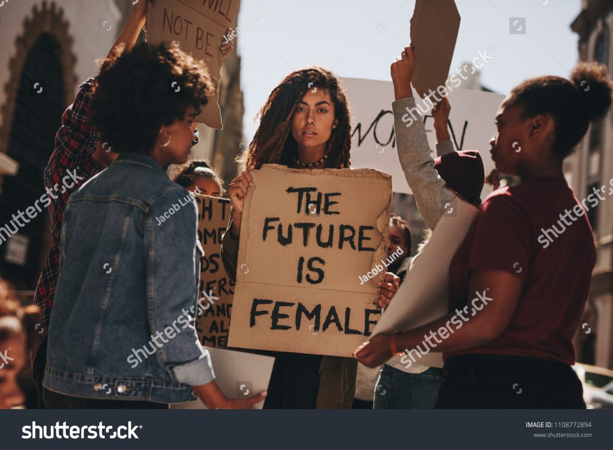 Women protesting for their rights.