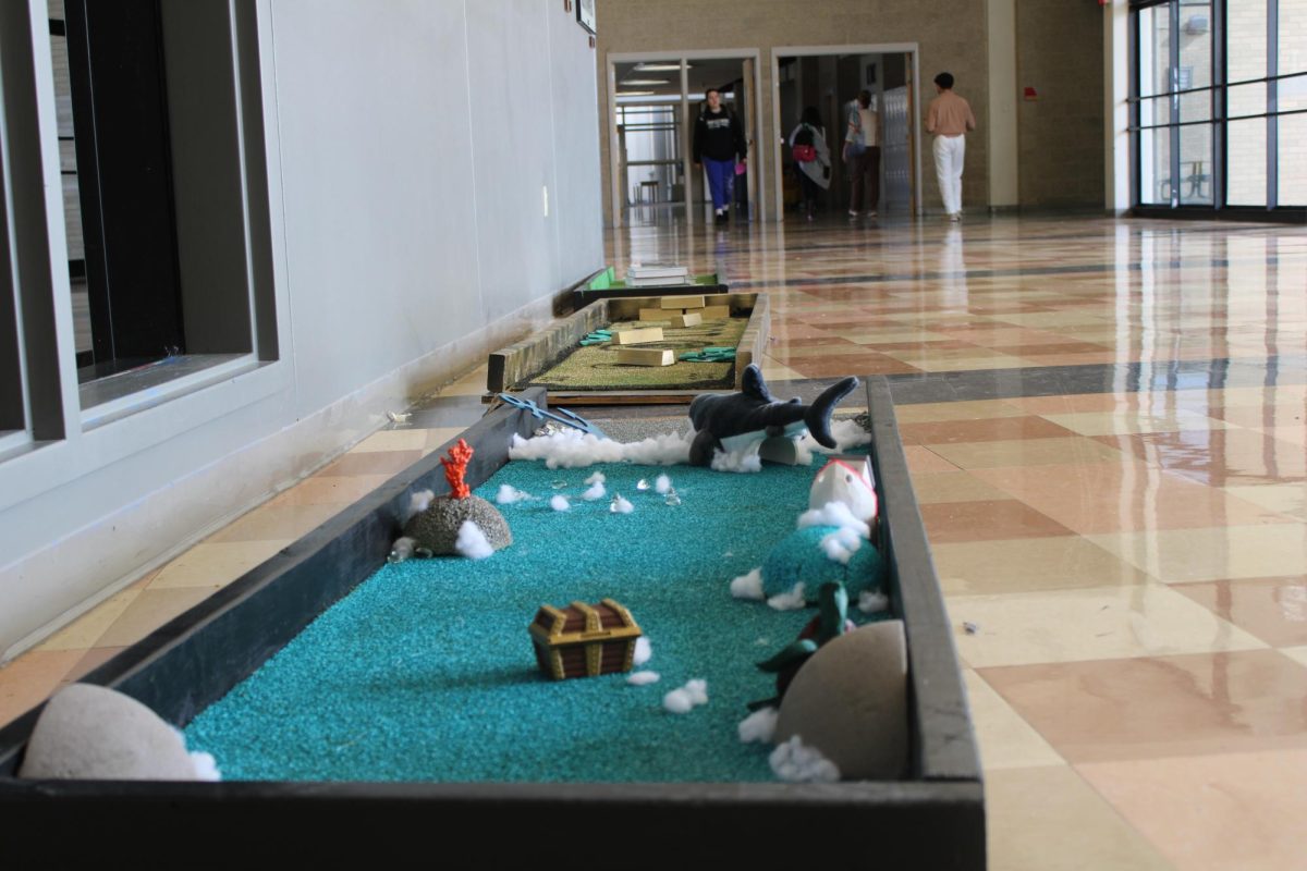 A set of golf courses with different  designs made by mechanical engineering students.

