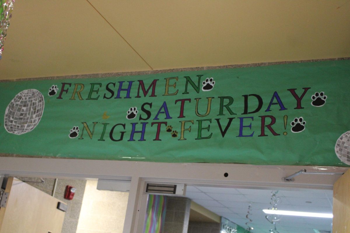 The Freshman hallway banner in CCHS that is decorated for the 2024 homecoming