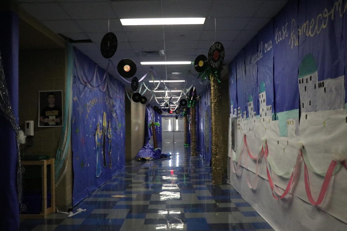 This is the hallway Seniors decorated during Homecoming, spirit week. 