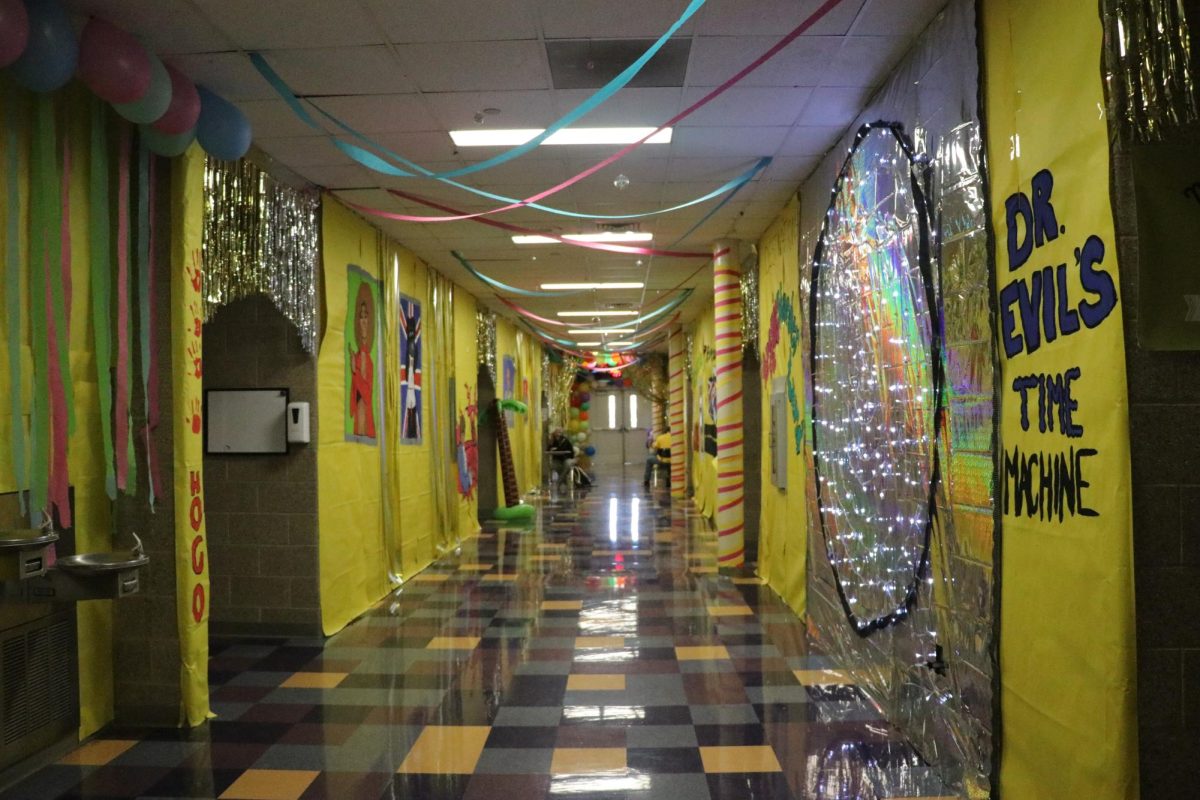 This is the hallway Sophomores decorated during Homecoming, spirit week. 